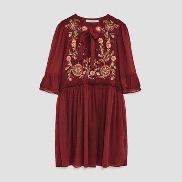 Zara Embroidered Dress (Boho + Floral) - Picture 2 of 7